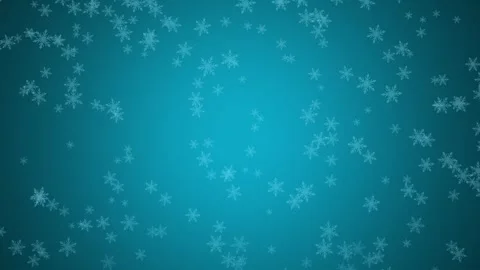 Stylized Blue Falling Snowflake Illustration 4K Seamless Loop Vidéo 334306769