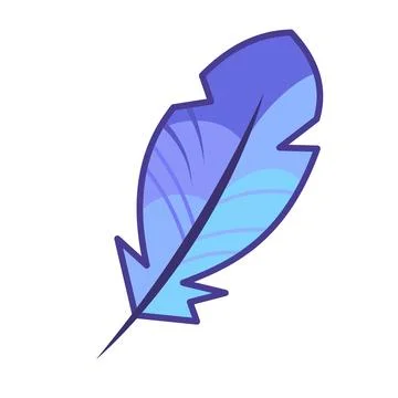 Stylized Blue Feather Vector Illustration Stock Illustration