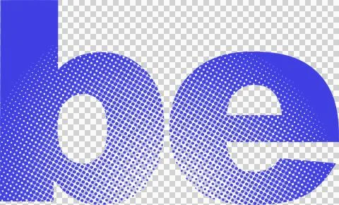 Stylized blue lowercase letters d and e are showing halftone gradient on Stock Illustration