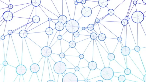 Stylized blue machine learning node network representation looping background Stock Footage 142038016