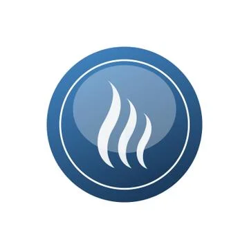 Stylized blue sauna icon vector illustration isolated on white background. Stock Illustration