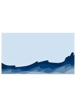 Stylized Blue Sea Waves Background Stock Illustration
