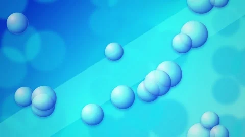 Stylized blue spherical bubbles float gently in a seamless loop Stock Footage 341490598