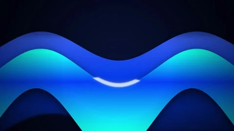 Stylized blue wave layers flow horizontally in a seamless loop Stock Footage 342862183