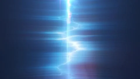 Stylized blue waveform with electric visual effects and light bursts Stock Illustration