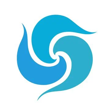Stylized blue waves and drops on a light background. Stock Illustration