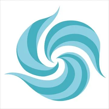 Stylized blue waves and drops on a light background Stock Illustration