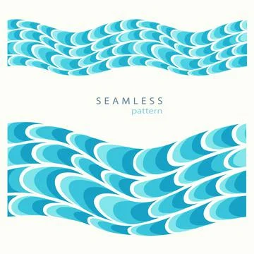 Stylized blue waves and drops on a light background. Stock Illustration