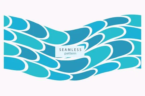 Stylized blue waves and drops on a light background Stock Illustration