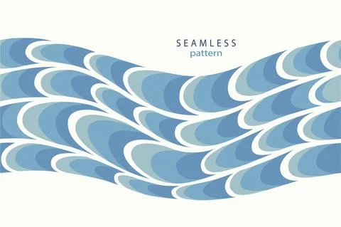 Stylized blue waves and drops on a light background Stock Illustration