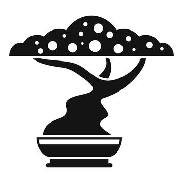 Stylized bonsai tree in a pot, representing japanese culture, miniature garde Illustrazione stock