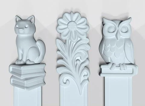 Stylized bookmarks for books with different patterns and animals on an isol.. Illustrazione stock