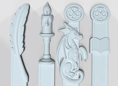 Stylized bookmarks for books with different patterns and animals on an isol.. 스톡 일러스트