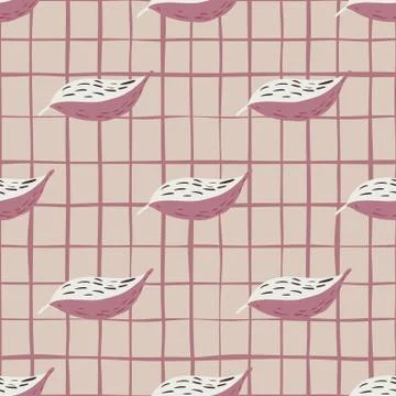 Stylized botanic seamless pattern with creative leaves ornament. Abstract flo Illustrazione stock