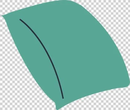Stylized botanical leaf is showing central vein in flat design on transparent Stock Illustration