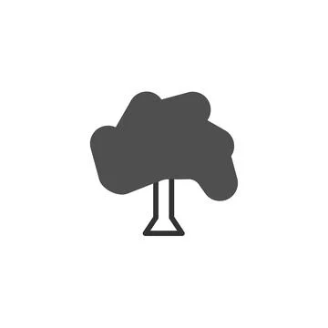 Stylized botanical representation showcasing a tree icon with simplified tr.. Stock Illustration