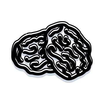 Stylized brain organ exploring mental health concept Stockillustratie