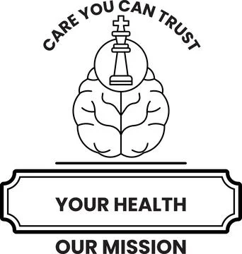 Stylized brain topped by a chess piece symbolizes strategic health Stock Illustration