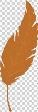Stylized brown feather is floating on transparent canvas showing serrated edges Stock Illustration
