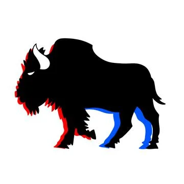 Stylized buffalo silhouette Stock Illustration
