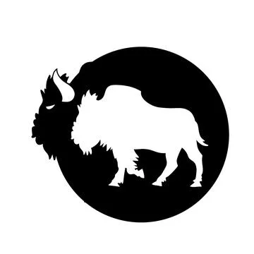 Stylized buffalo silhouette Stock Illustration