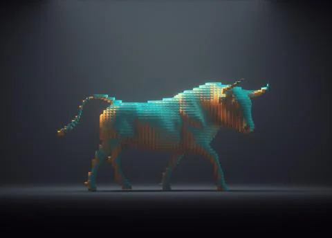 Stylized bull. Creative and complex concept. Illustrazione stock