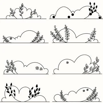 Stylized bushes Ilustración de archivo