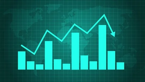 Stylized Business Bar Graph Animated Growth, Modern Flat Design Business Ba.. Stock Footage 310199770