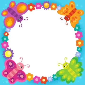 Stylized butterflies theme image Stock Illustration