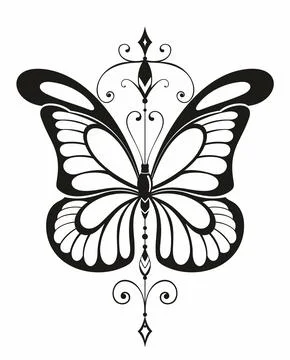 Stylized butterfly shaped  vector llustration. Stock Illustration