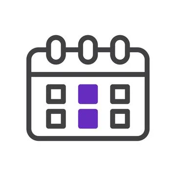 Stylized calendar icon emphasizing date selection for planning and organizati Stock Illustration