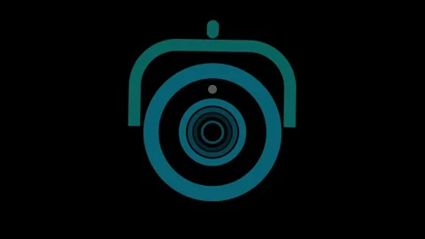 Stylized camera lens icon on black background. Stylized camera icon for dig.. Stock Footage 337816780
