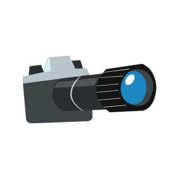 Stylized camera with lens Stock Illustration