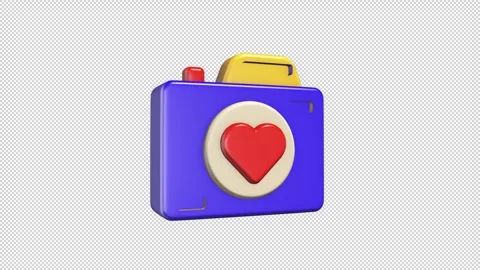 Stylized camera Loop Alpha Stock Footage 308018424