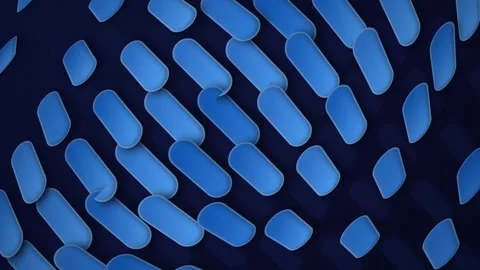 Stylized capsule elements ripple gently in a seamless loop Stock Footage 342949304