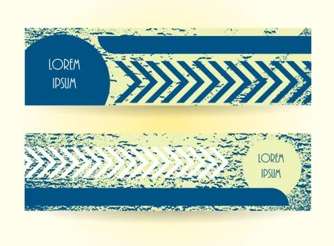 Stylized card promotion horizontal layout  header design Stock Illustration