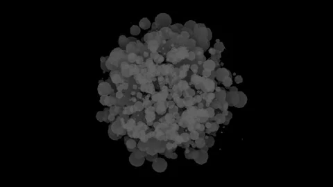 Stylized Cartoon Bomb Explosion with Smoke and Dust Particles Stock Footage 334647963
