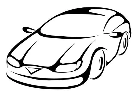 Stylized cartoon car Stock Illustration