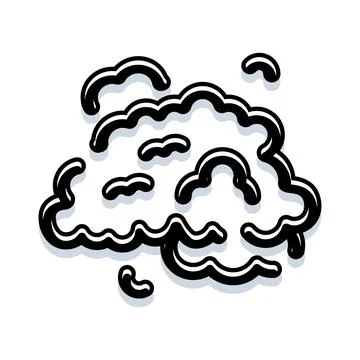 Stylized cartoon cloud doodle with smoke elements 스톡 일러스트