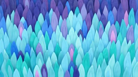 Stylized cartoon grass forest scale like in blue, green, violet gamma Stock Illustration