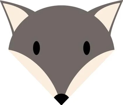 Stylized cartoon head of a wolf. Stock Illustration
