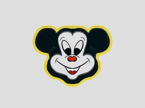 Stylized Cartoon Mouse Character Face Illustration Stock Illustration