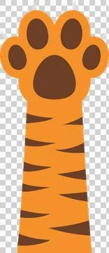 Stylized cartoon paw of a large cat, complete with stripes, pads and sharp .. Stock Illustration