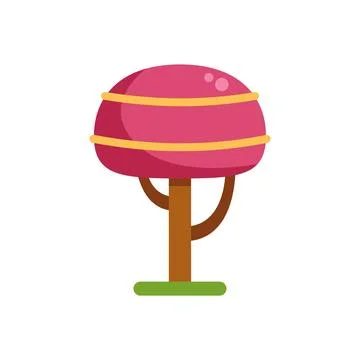 Stylized cartoon tree vector icon design element Stockillustratie