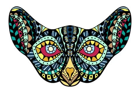 Stylized cat head Stock Illustration