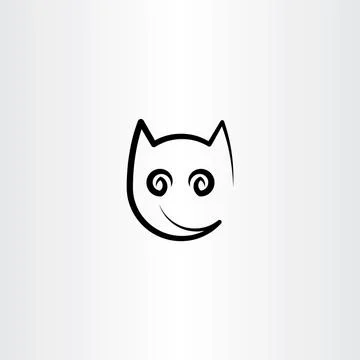 Stylized cat icon design element logo Stock-Illustration