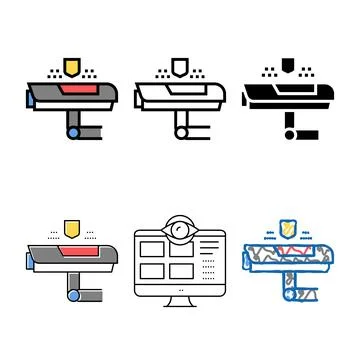 Stylized cctv video camera color icon vector isolated 스톡 일러스트