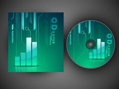 Stylized CD Cover design template. EPS 10. Stock Illustration