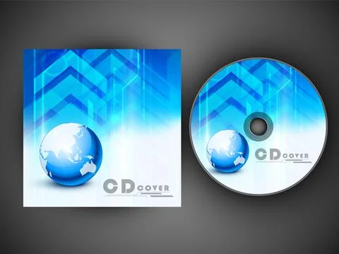 Stylized CD Cover design template. EPS 10. Illustrazione stock