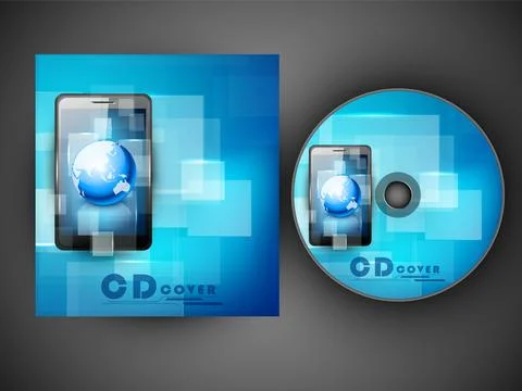 Stylized CD Cover design template. EPS 10. Illustrazione stock